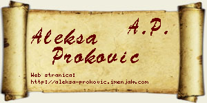 Aleksa Proković vizit kartica